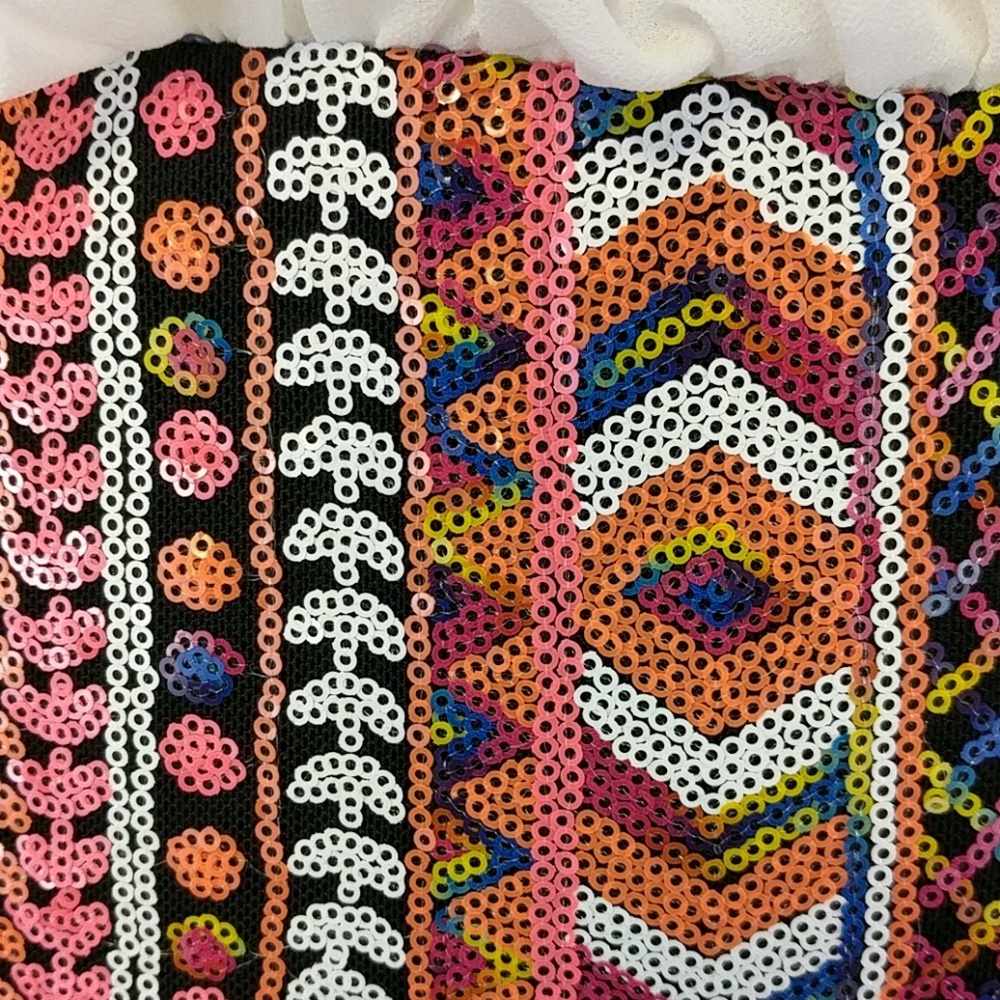 [B Sharp] Draped Front Embellished Graphic Skirt - image 4